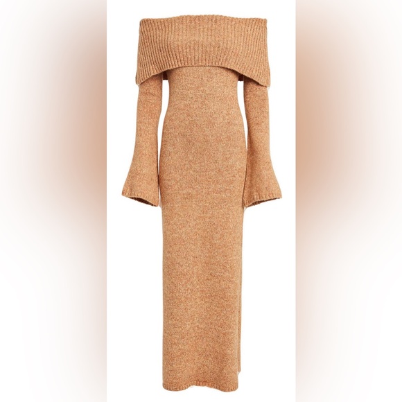 cult gaia Dresses & Skirts - Cult Gaia Brand New with Tags Mariel Off the Shoulder Knit Sweater Dress, Size L